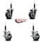 Service Caster 3.5'' Thermoplastic Rubber Wheel Swivel 3/4'' Expanding Stem Caster Set 2 Brakes, 4PK SCC-EX20S3514-TPRB-2-TLB-2-34 - alternate 3